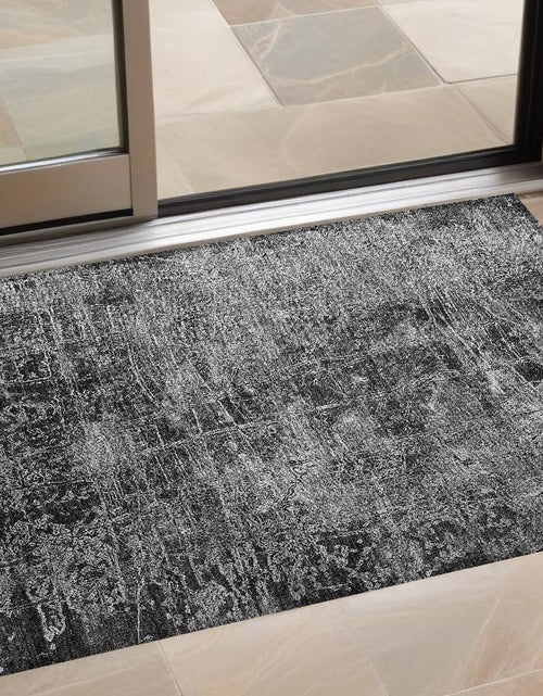 Load image into Gallery viewer, 2&#39; X 3&#39; Gray Abstract Washable Non Skid Indoor Outdoor Area Rug
