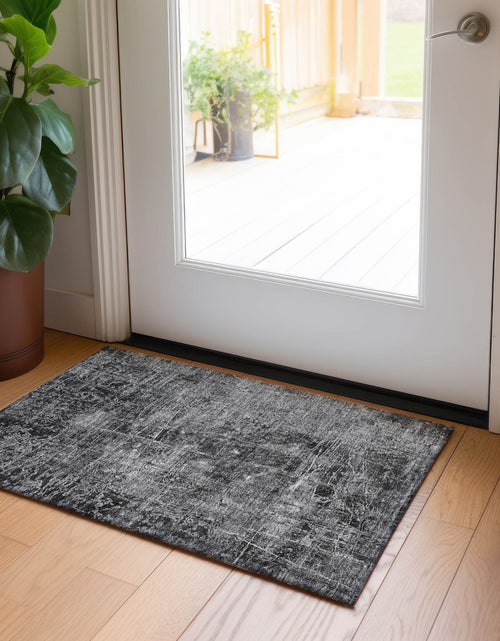 Load image into Gallery viewer, 2&#39; X 3&#39; Gray Abstract Washable Non Skid Indoor Outdoor Area Rug
