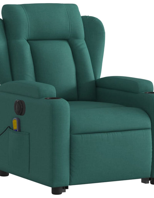 Load image into Gallery viewer, vidaXL Electric Stand up Massage Recliner Chair Dark Green Fabric
