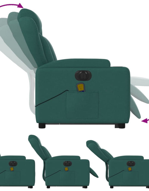 Load image into Gallery viewer, vidaXL Electric Stand up Massage Recliner Chair Dark Green Fabric
