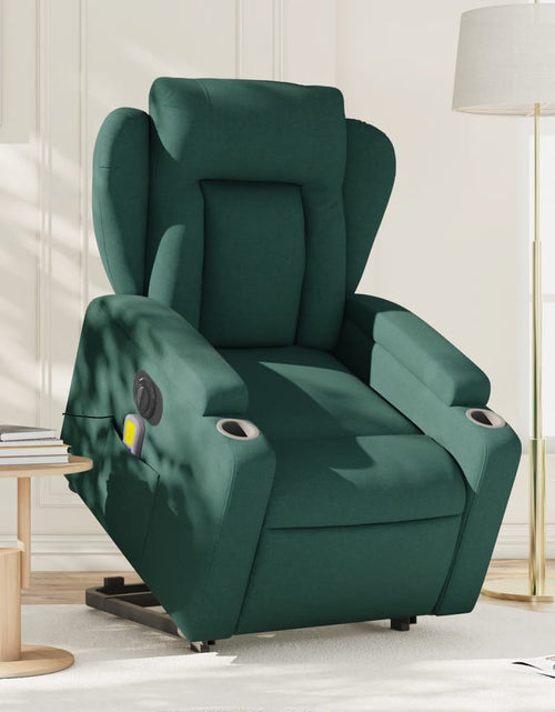 Load image into Gallery viewer, vidaXL Electric Stand up Massage Recliner Chair Dark Green Fabric
