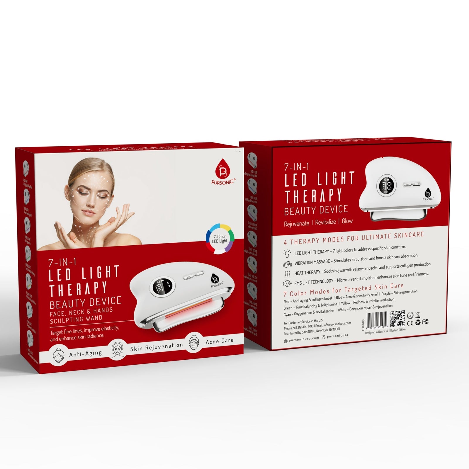 Pursonic 7-in-1 LED Light Therapy Beauty Wand