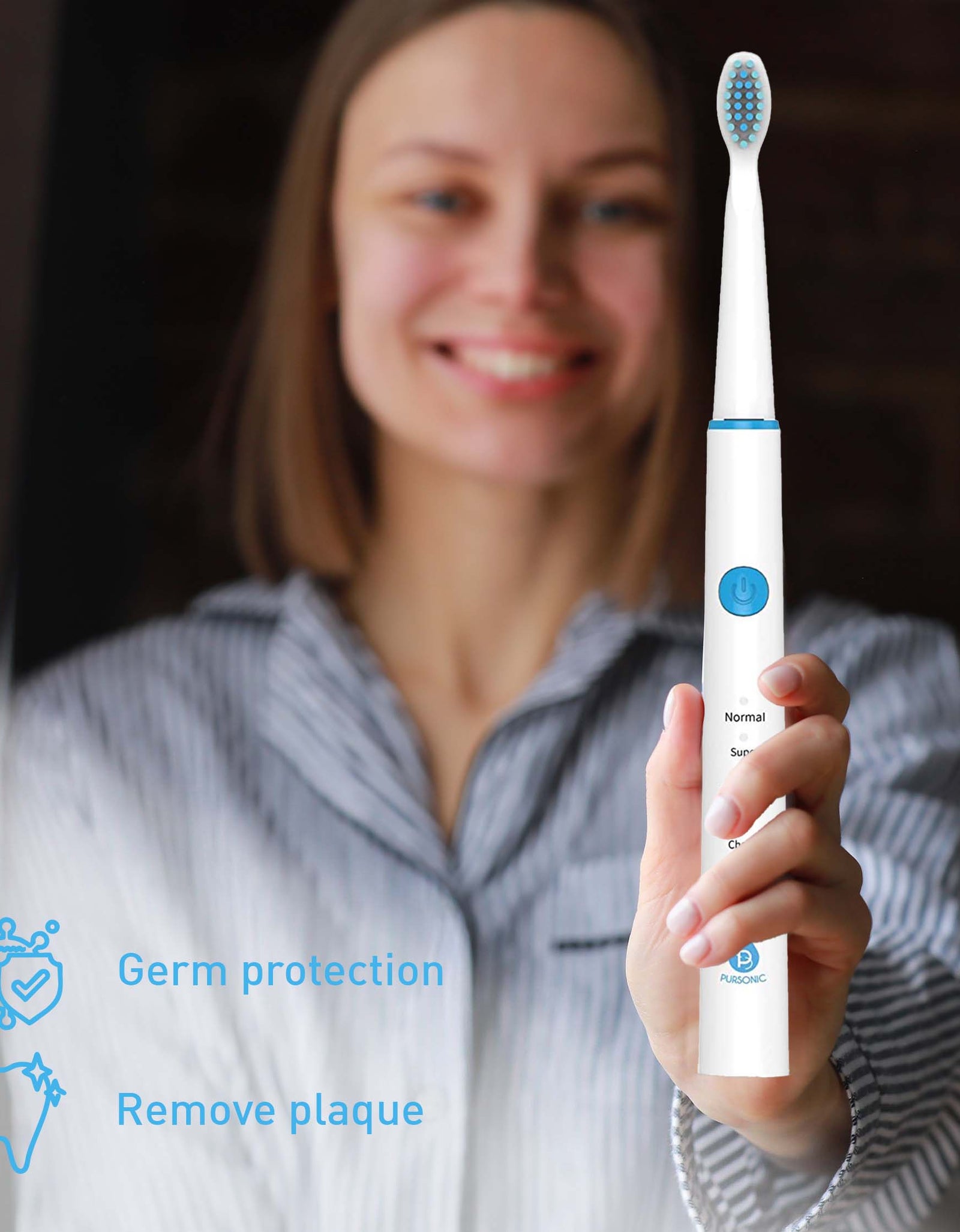 USB Rechargeable Electric Toothbrush + Freebie Activated Coconut Charcoal Powder Natural Teeth Whitener